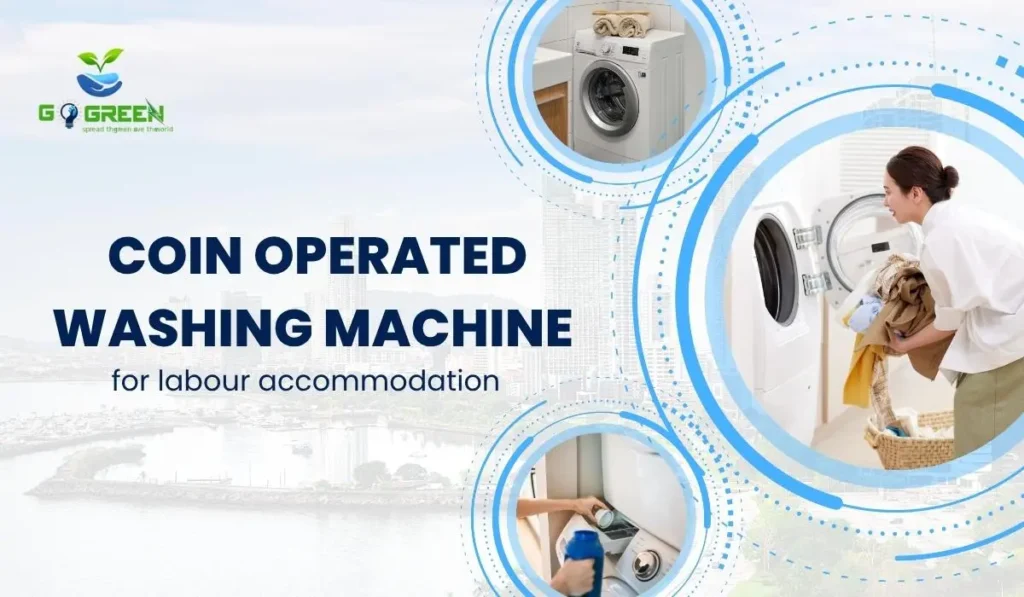 coin operated washing machine for labour accommodation
